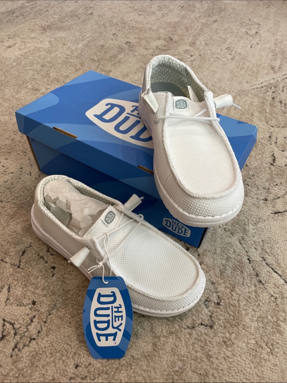 Hey Dude all White Slip-On Sneakers